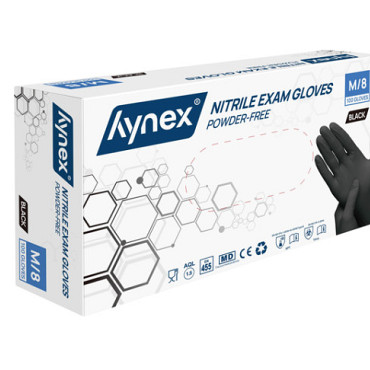 Handschoen Hynex M nitril zwart pak à 100 stuks