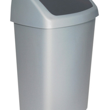 Afvalbak Curver Swing 50 liter zilver