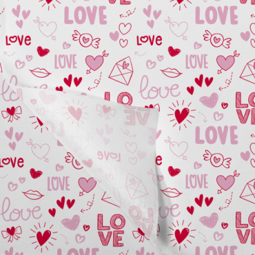 Zijdevloei papier 50x75cm 22gr 100 vel Love