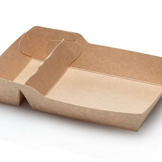 Snackbak Kraft A20 2-vaks 125x95x33mm 100 stuks