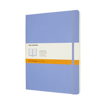Notitieboek Moleskine XL 190x250mm lijn soft cover hydrangea blue