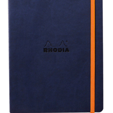 Notitieboek Rhodia A5 lijn 80 vel 90gr nachtblauw