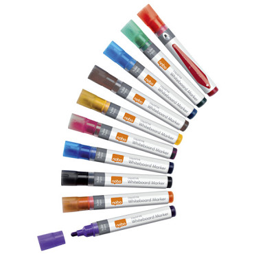 Whiteboardmarker Nobo Liquid ink rond assorti 3mm 10stuks