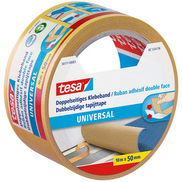 Tapijttape tesa® universal 10mx50mm dubbelzijdig wit
