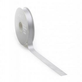 Satijnlint PREMIUM Double face 16mm x 25 meter zilver