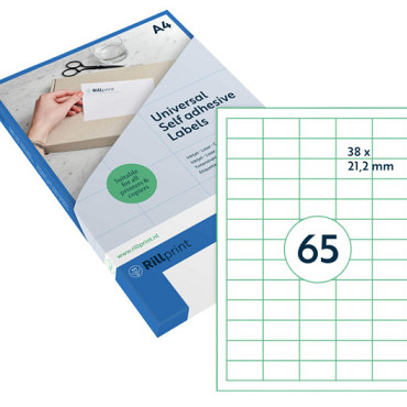 Etiket Rillprint 38x21.2mm mat transparant 1625 etiketten