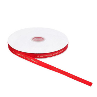 Vol verwachting ... lint rood 12mm x 100 meter