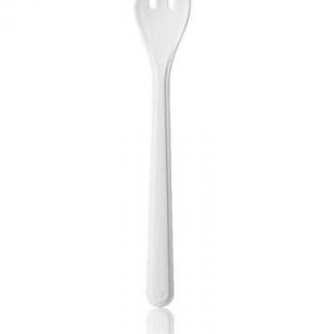 snackvork herbruikbaar met snijkant 130mm 50 stuks wit