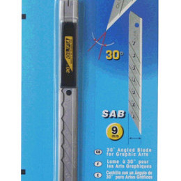 Snijmes Olfa SAC-1 9mm met metalen houder blister à 1 stuk