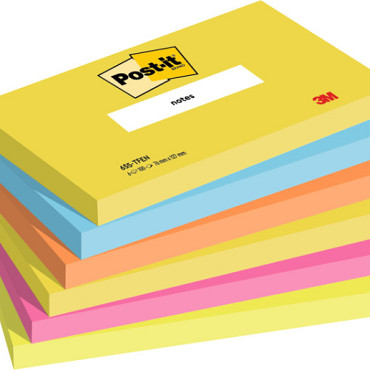 Memoblok 3M Post-it 655 76x127mm Energetic Colours 6 stuks