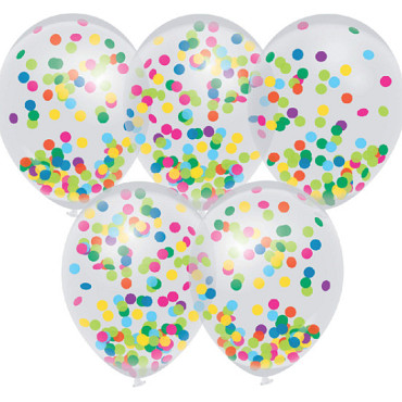 Confetti ballonnen 5 stuks