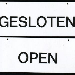 Bordje open - gesloten (+zuignap)