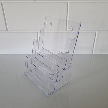 Folderbak acryl 3-vak x A4 staand