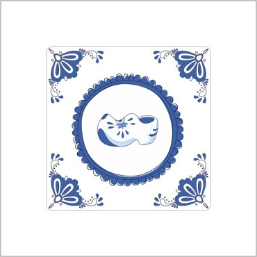 Etiket / Sticker Delftsblauw 40x40mm 250 stuks Klomp
