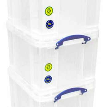 Opbergbox Really Useful 35 liter pak 3 dozen 480x390x310mm transparant wit
