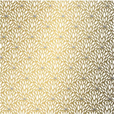 Cadeaupapier 30cm dessin 521 Goud + Margrieten 200 meter