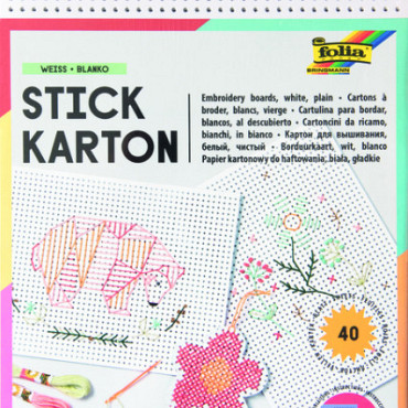 Borduurkaarten Folia 17.5 x x24.5cm 300gr 40 vel wit
