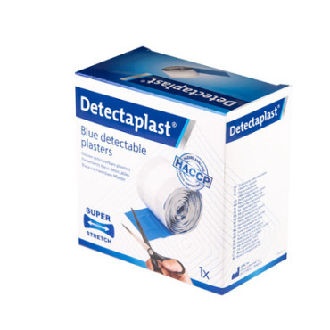 Elastische blauwe textielpleister Detectaplast 6cmx5m