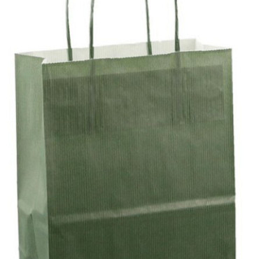 Papieren koordtas 18x08x22cm 50st donker groen
