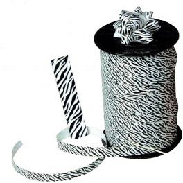 Krullint dieren: zebra print 10mm x 250 meter