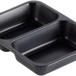 Menubak pp zwart 2 vaks 227x178x40mm 216 stuks