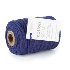 Cotton Cord / Katoen touw 50 meter donkerblauw ø2mm