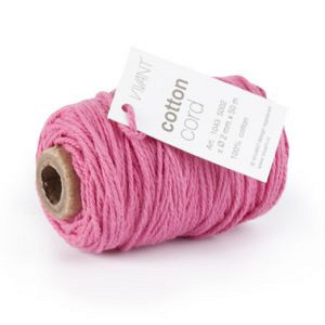 Cotton Cord / Katoen touw 50 meter hard roze ø2mm