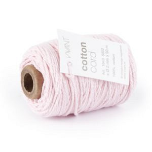 Cotton Cord / Katoen touw 50 meter licht roze ø2mm