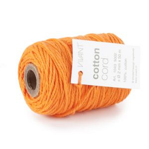 Cotton Cord / Katoen touw 50 meter oranje ø2mm