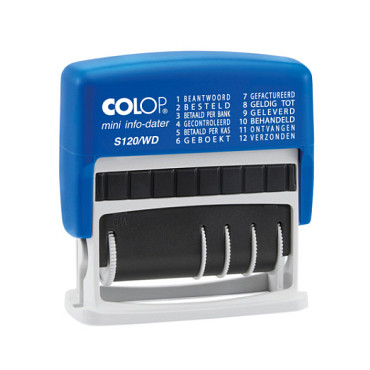Woord-datumstempel Colop Printer Mini S 120/WD 12 teksten blauw