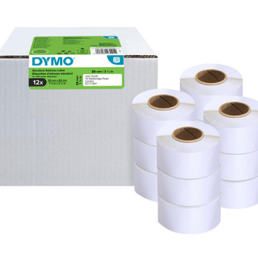 Etiket Dymo LabelWriter adressering 28x89mm 12 rollen á 130 stuks wit