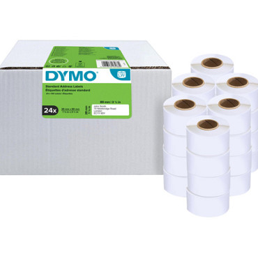 Etiket Dymo LabelWriter adressering 28x89mm 24 rollen á 130 stuks wit