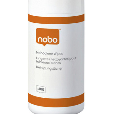 Whiteboard reinigingsdoekjes Nobo pot met 100 stuks