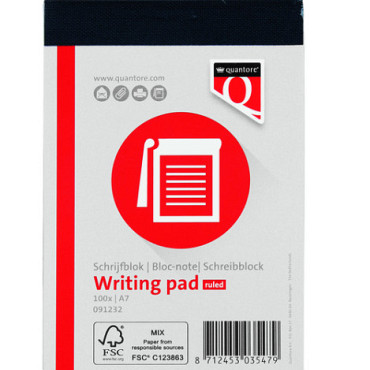 Schrijfblok Quantore A7 lijn 100vel 60gr