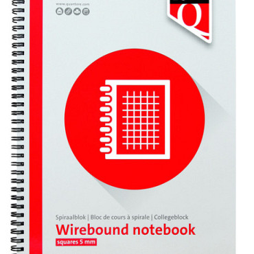 Spiraalblok Quantore A4 ruit 5mm 200 pagina's 70gr