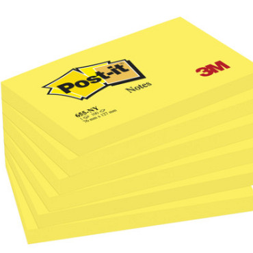 Memoblok Post-it 655 76x127mm 100 vel per blok neon geel