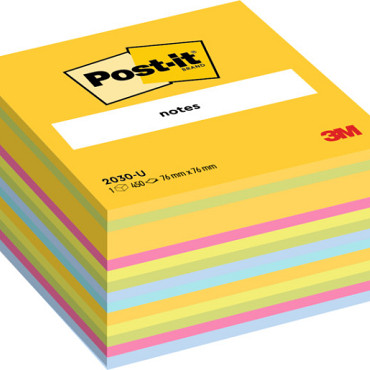 Memoblok Post-it 2030 76x76mm kubus ultra assorti