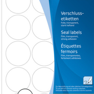 Etiket HERMA 2277 rond 32mm transparant 240 stuks