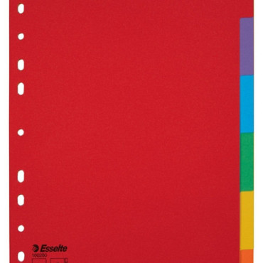Tabbladen Esselte Economy A4 6-delig  karton 11-rings assorti