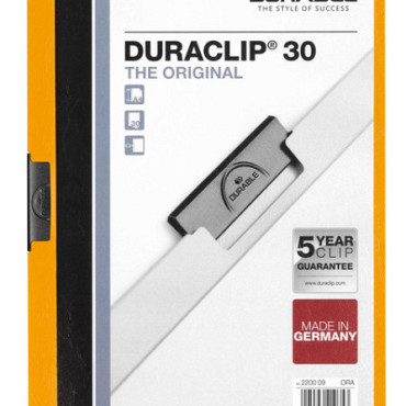 Klemmap Durable Duraclip A4 3mm 30 vellen oranje