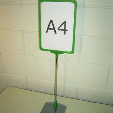Prijskaartraam A4 verstelbaar groen compleet