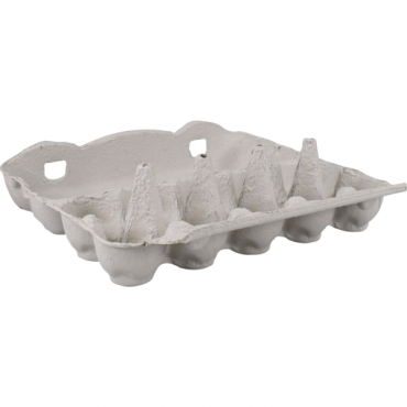 Eierdoos, papierpulp, wit  inhoud 10 eieren 188 stuks