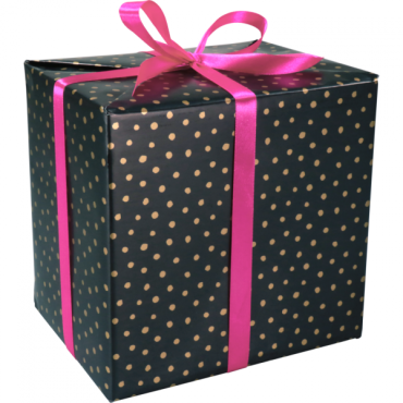 Cadeaupapier 50cm 200m 80gr Party Dots zwart/goud