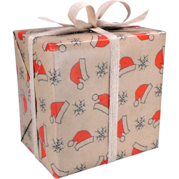 Cadeaupapier 50cm 200m 70gr bruin kraft Kerst muts 