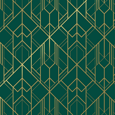 Cadeaupapier 50cm 100m 80gr/m  Geometrisch  groen / goud
