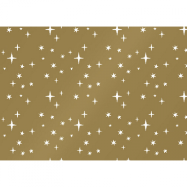 Cadeaupapier 30cm 200m 80gr/m Goud met witte sterren