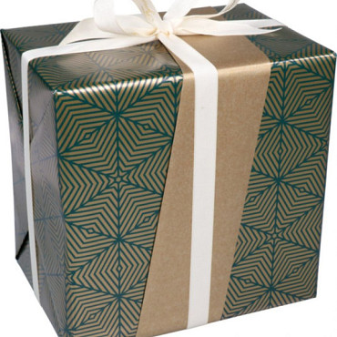 Cadeaupapier 30cm 100m 80gr/m Kerst geo groen goud