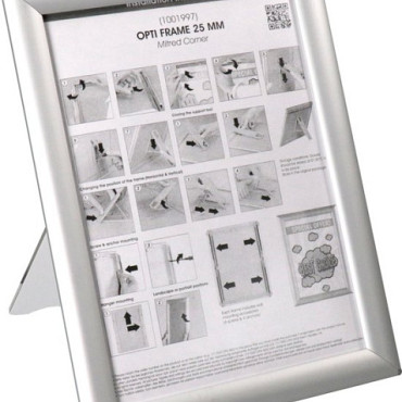 Opti-Frame 25 mm A4 met standaard zilver