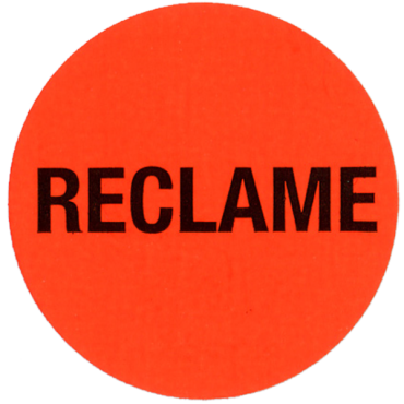 Stickers reclame rond 35mm fluor rood  rol a 2000 st