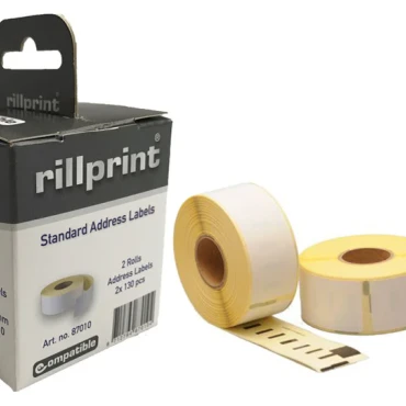 Rillprint Dymo Compatible Label 99012 36x89mm adres wit 2 rollen